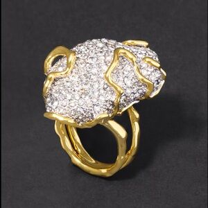 Alexis Bittar Gold-tone Pavé Crystal Statement Ring
